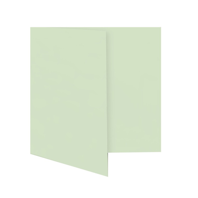 cartes pliantes colorées vert (menthe) 130 x 130 mm | 230 g/qm offset | sans fenêtre | pas de fermeture | pas de rabat | 50 pièces