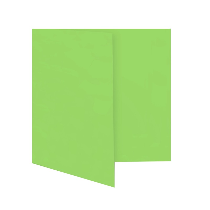 cartes pliantes colorées vert (pomme verte) 130 x 130 mm | 230 g/qm offset | sans fenêtre | pas de fermeture | pas de rabat | 50 pièces