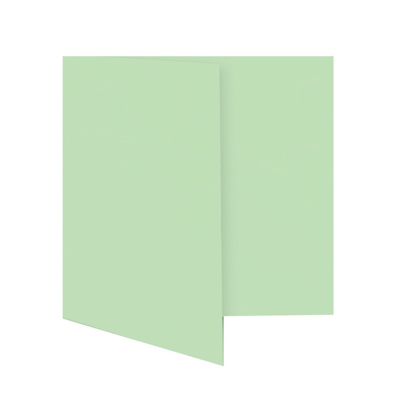 cartes pliantes colorées vert (vert pistache) 130 x 130 mm | 230 g/qm offset | sans fenêtre | pas de fermeture | pas de rabat | 50 pièces
