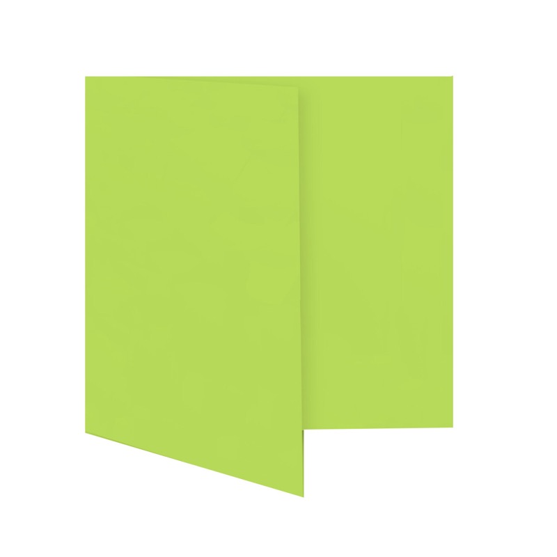 cartes pliantes colorées vert (vert tilleul) 130 x 130 mm | 230 g/qm offset | sans fenêtre | pas de fermeture | pas de rabat | 50 pièces