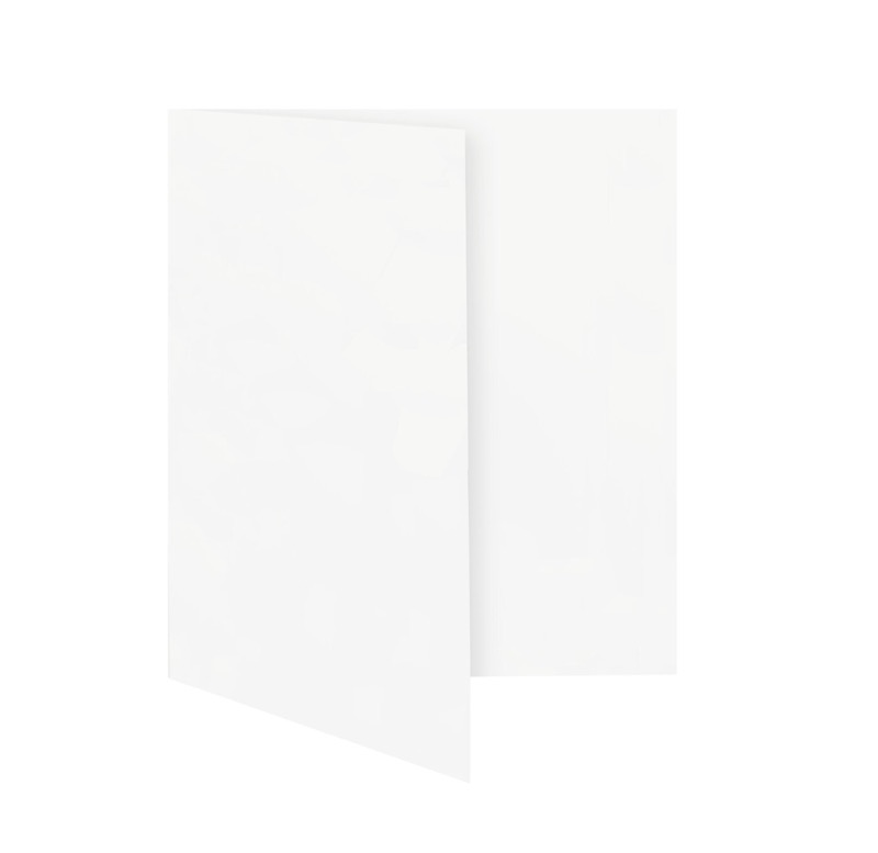 cartes pliantes blanc 148 x 210 mm (din a5) | 230 g/qm offset | sans fenêtre | pas de fermeture | pas de rabat | 50 pièces