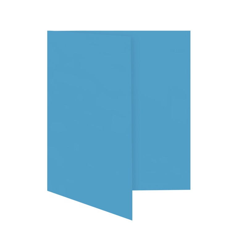 cartes pliantes colorées bleu (bleu azur) 148 x 210 mm (din a5) | 230 g/qm offset | sans fenêtre | pas de fermeture | pas de rabat | 50 pièces