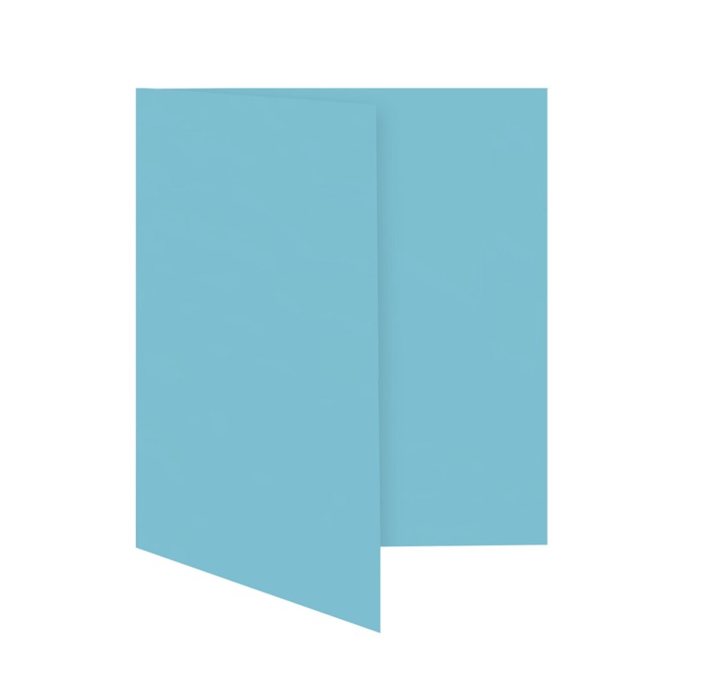 cartes pliantes colorées bleu (turquoise caraïbe) 148 x 210 mm (din a5) | 230 g/qm offset | sans fenêtre | pas de fermeture | pas de rabat | 50 pièces