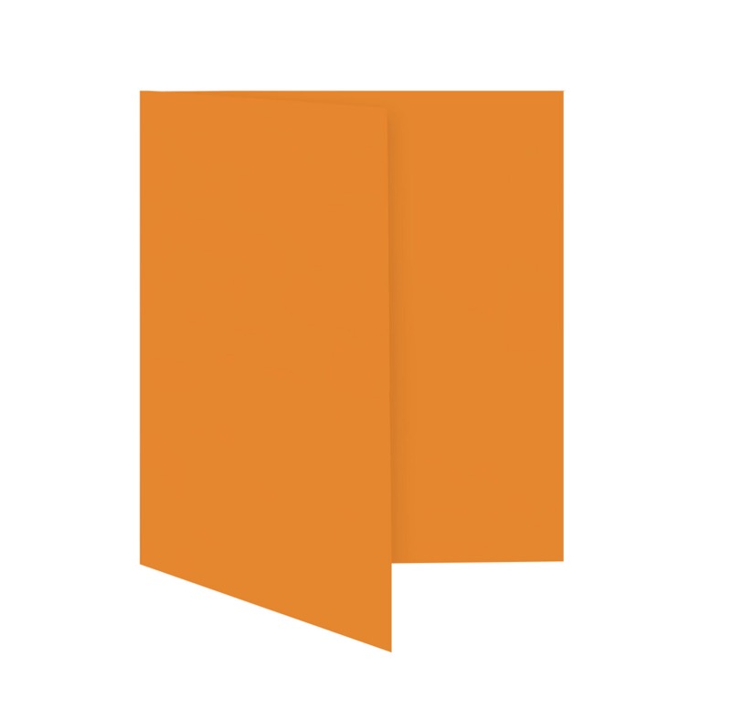 cartes pliantes colorées orange (orange clair) 148 x 210 mm (din a5) | 230 g/qm offset | sans fenêtre | pas de fermeture | pas de rabat | 50 pièces