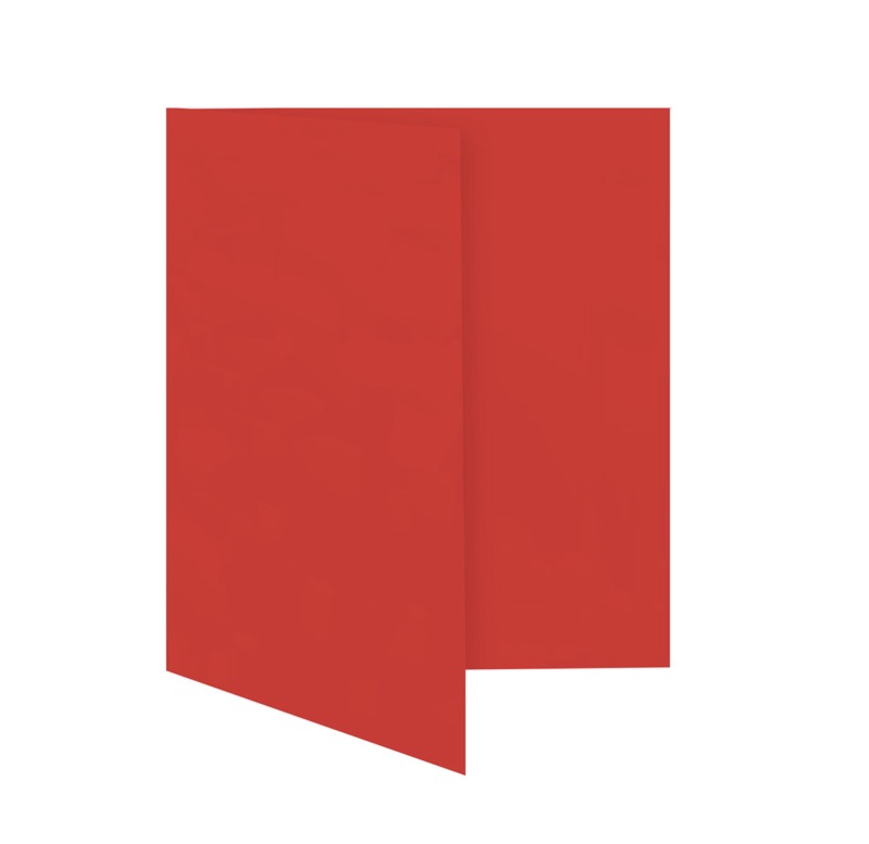 cartes pliantes colorées rouge (rouge cardinal) 148 x 210 mm (din a5) | 230 g/qm offset | sans fenêtre | pas de fermeture | pas de rabat | 50 pièces