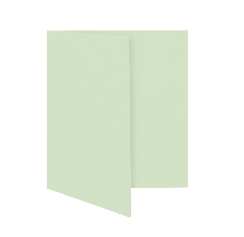 cartes pliantes colorées vert (menthe) 148 x 210 mm (din a5) | 230 g/qm offset | sans fenêtre | pas de fermeture | pas de rabat | 50 pièces