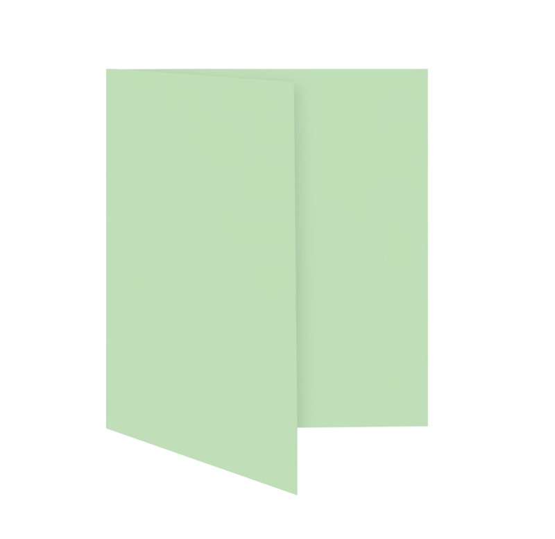 cartes pliantes colorées vert (vert pistache) 148 x 210 mm (din a5) | 230 g/qm offset | sans fenêtre | pas de fermeture | pas de rabat | 50 pièces