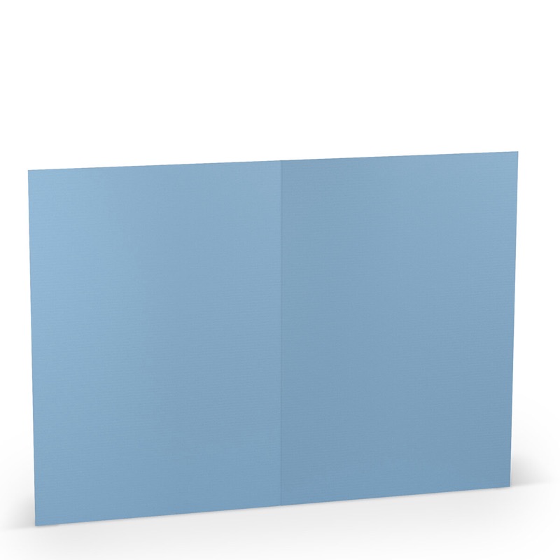cartes pliantes (portrait) colorées bleu (bleu foncé) 148 x 210 mm (din a5) | 220 g/qm côtelé (paperado) | sans fenêtre | pas de fermeture | pas de rabat | 50 pièces