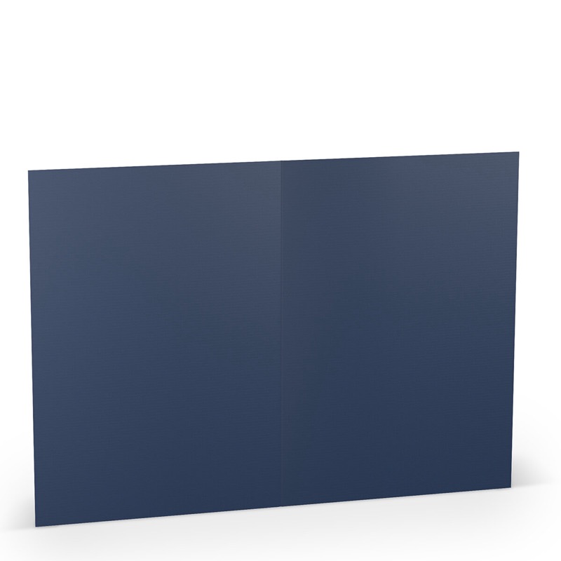 cartes pliantes (portrait) colorées bleu (blue-jeans) 148 x 210 mm (din a5) | 220 g/qm côtelé (paperado) | sans fenêtre | pas de fermeture | pas de rabat | 50 pièces