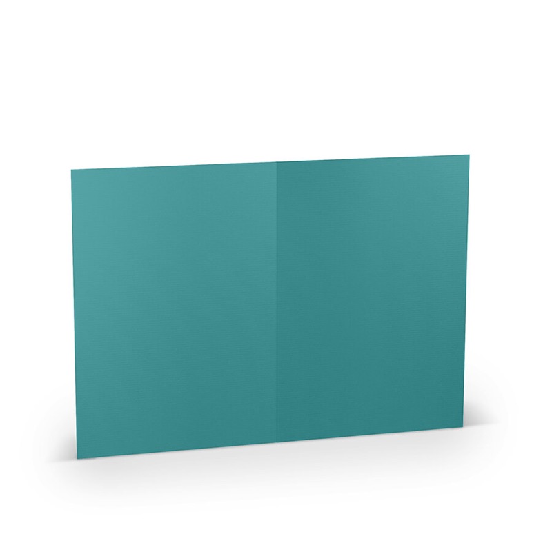 cartes pliantes (portrait) colorées bleu (ocean) 148 x 210 mm (din a5) | 220 g/qm côtelé (paperado) | sans fenêtre | pas de fermeture | pas de rabat | 50 pièces