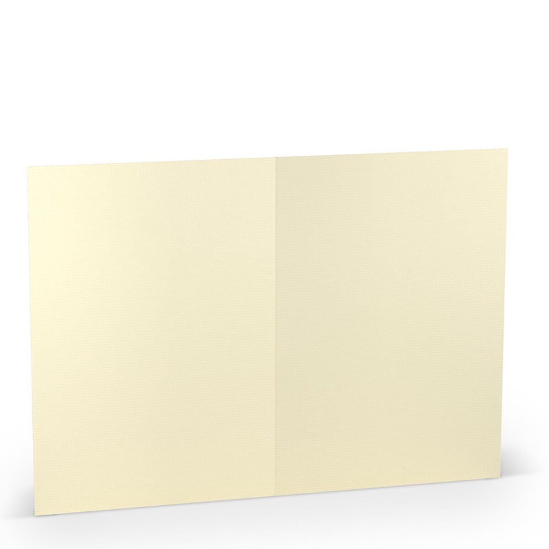 cartes pliantes (portrait) colorées crème (chamois) 148 x 210 mm (din a5) | 220 g/qm côtelé (paperado) | sans fenêtre | pas de fermeture | pas de rabat | 50 pièces