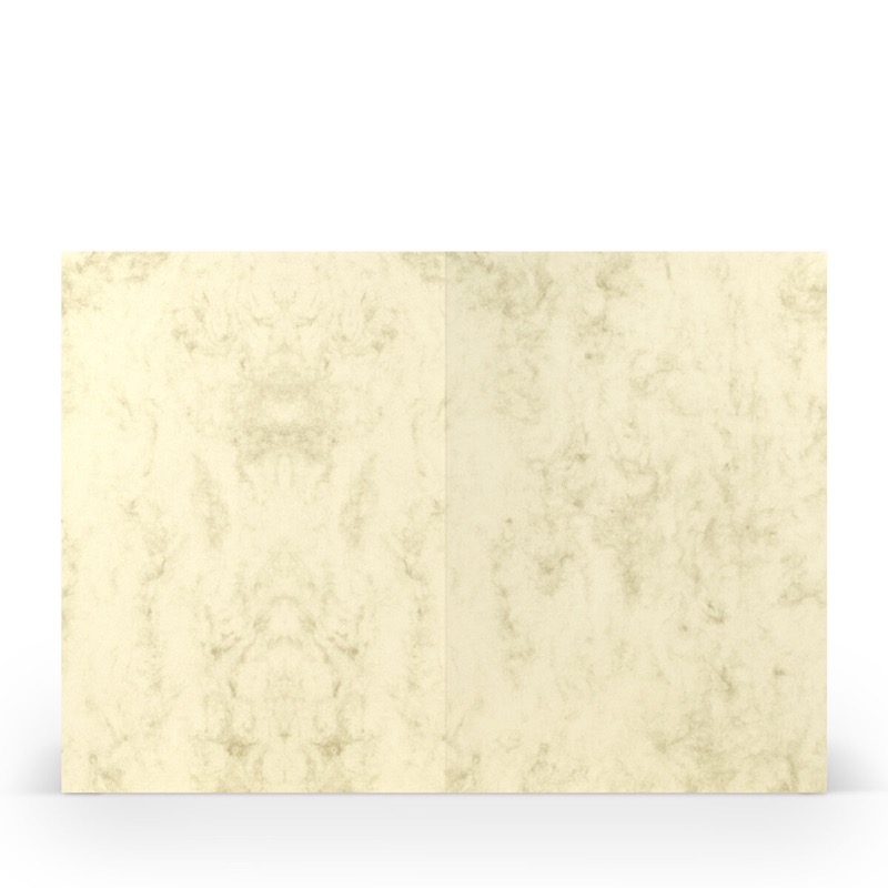 cartes pliantes (portrait) Crème (Chamois marbré) 148 x 210 mm