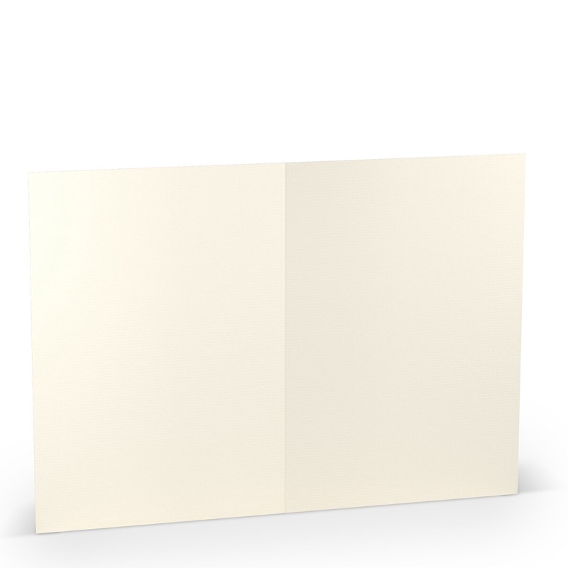 cartes pliantes (portrait) colorées crème (ivoire clair) 148 x 210 mm (din a5) | 220 g/qm côtelé (paperado) | sans fenêtre | pas de fermeture | pas de rabat | 50 pièces