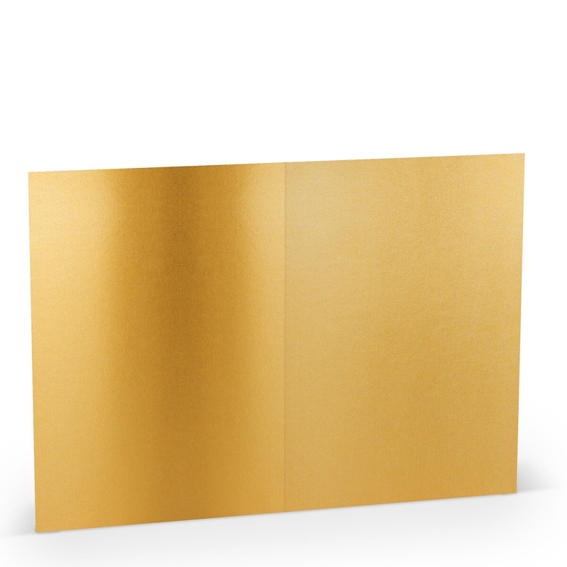 cartes pliantes (portrait) colorées doré 148 x 210 mm (din a5) | 250 g/qm offset (paperado) | sans fenêtre | pas de fermeture | pas de rabat | 50 pièces