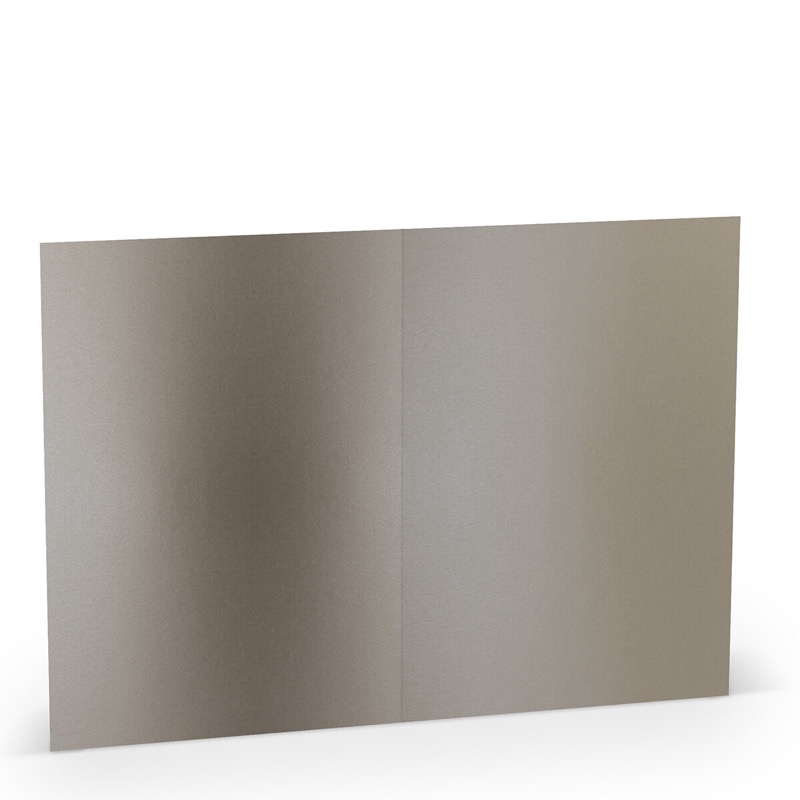 cartes pliantes (portrait) colorées gris (gris taupe) 148 x 210 mm (din a5) | 220 g/qm métallique | sans fenêtre | pas de fermeture | pas de rabat | 50 pièces