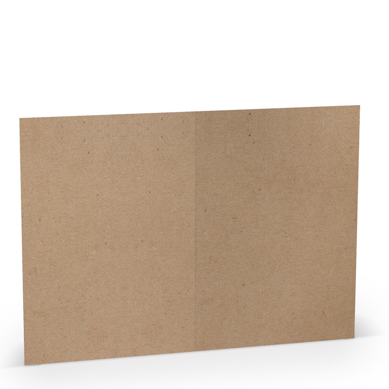 cartes pliantes (portrait) colorées marron (kraft) 148 x 210 mm (din a5) | 250 g/qm paperado | sans fenêtre | pas de fermeture | pas de rabat | 50 pièces