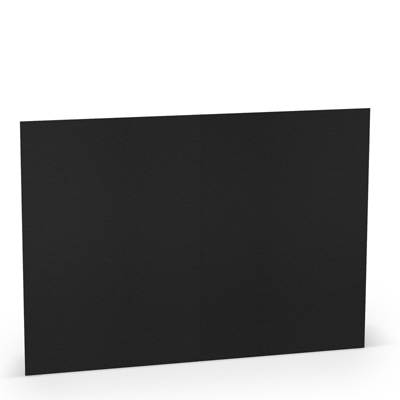 cartes pliantes (portrait) colorées noir 148 x 210 mm (din a5) | 220 g/qm mat (paperado) | sans fenêtre | pas de fermeture | pas de rabat | 50 pièces