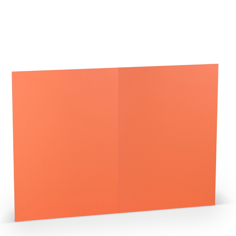 cartes pliantes (portrait) colorées rose (corail) 148 x 210 mm (din a5) | 220 g/qm côtelé (paperado) | sans fenêtre | pas de fermeture | pas de rabat | 50 pièces