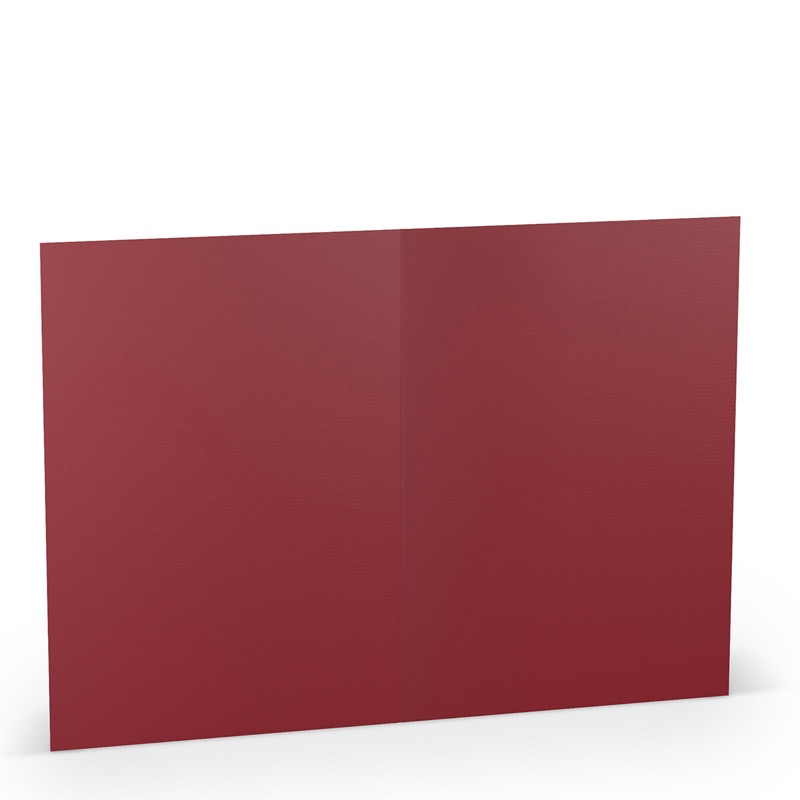 cartes pliantes (portrait) colorées rouge (rosso) 148 x 210 mm (din a5) | 220 g/qm côtelé (paperado) | sans fenêtre | pas de fermeture | pas de rabat | 50 pièces