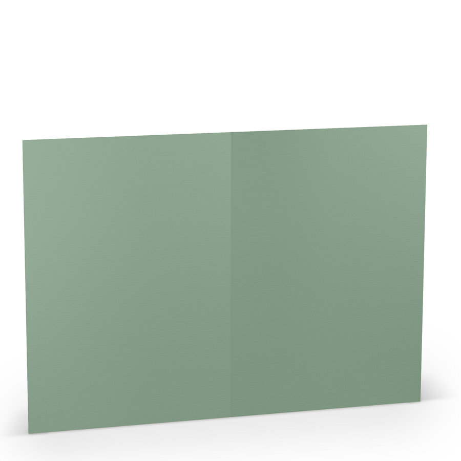 cartes pliantes (portrait) colorées vert (eucalyptus) 148 x 210 mm (din a5) | 220 g/qm côtelé (paperado) | sans fenêtre | pas de fermeture | pas de rabat | 50 pièces