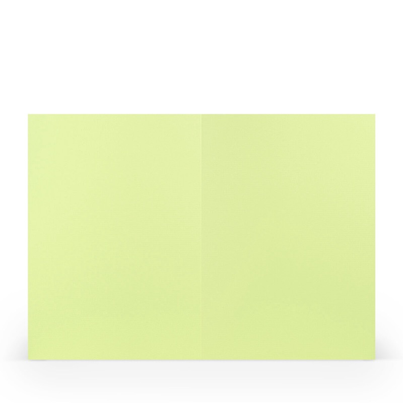 cartes pliantes (portrait) colorées vert (pistache) 148 x 210 mm (din a5) | 220 g/qm côtelé (paperado) | sans fenêtre | pas de fermeture | pas de rabat | 50 pièces