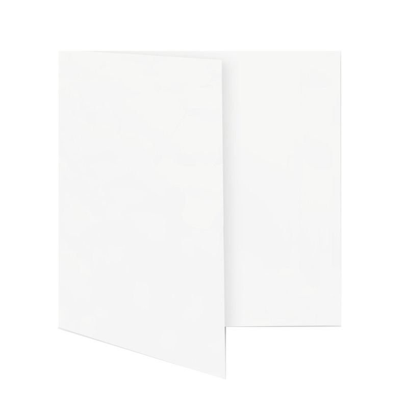 cartes pliantes blanc 150 x 150 mm | 230 g/qm offset | sans fenêtre | pas de fermeture | pas de rabat | 50 pièces