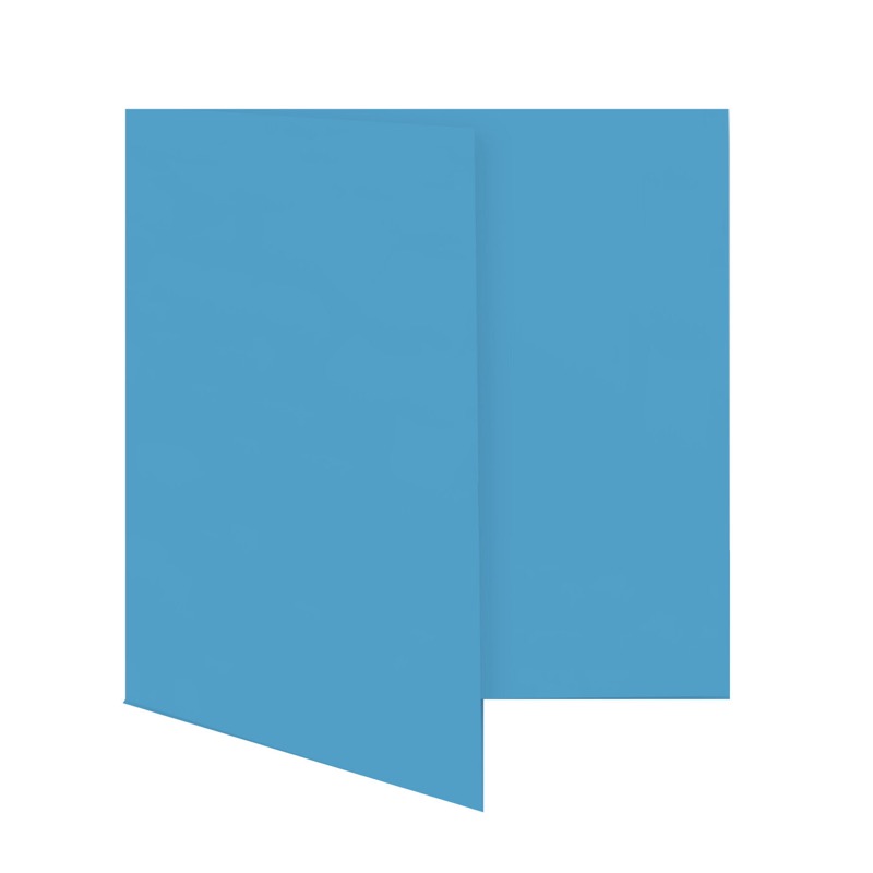 cartes pliantes colorées bleu (bleu azur) 150 x 150 mm | 230 g/qm offset | sans fenêtre | pas de fermeture | pas de rabat | 50 pièces