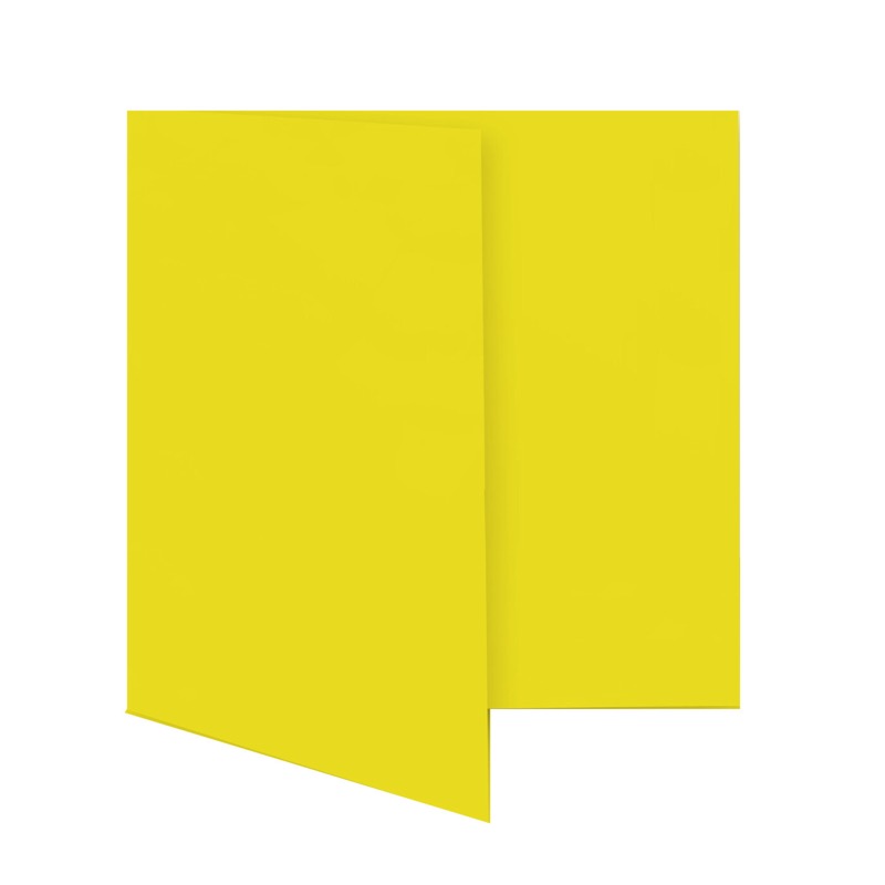 cartes pliantes colorées jaune (jaune bouton d'or) 150 x 150 mm | 230 g/qm offset | sans fenêtre | pas de fermeture | pas de rabat | 50 pièces