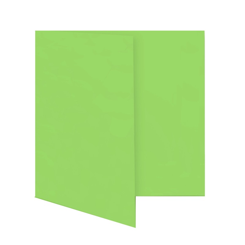 cartes pliantes colorées vert (pomme verte) 150 x 150 mm | 230 g/qm offset | sans fenêtre | pas de fermeture | pas de rabat | 50 pièces
