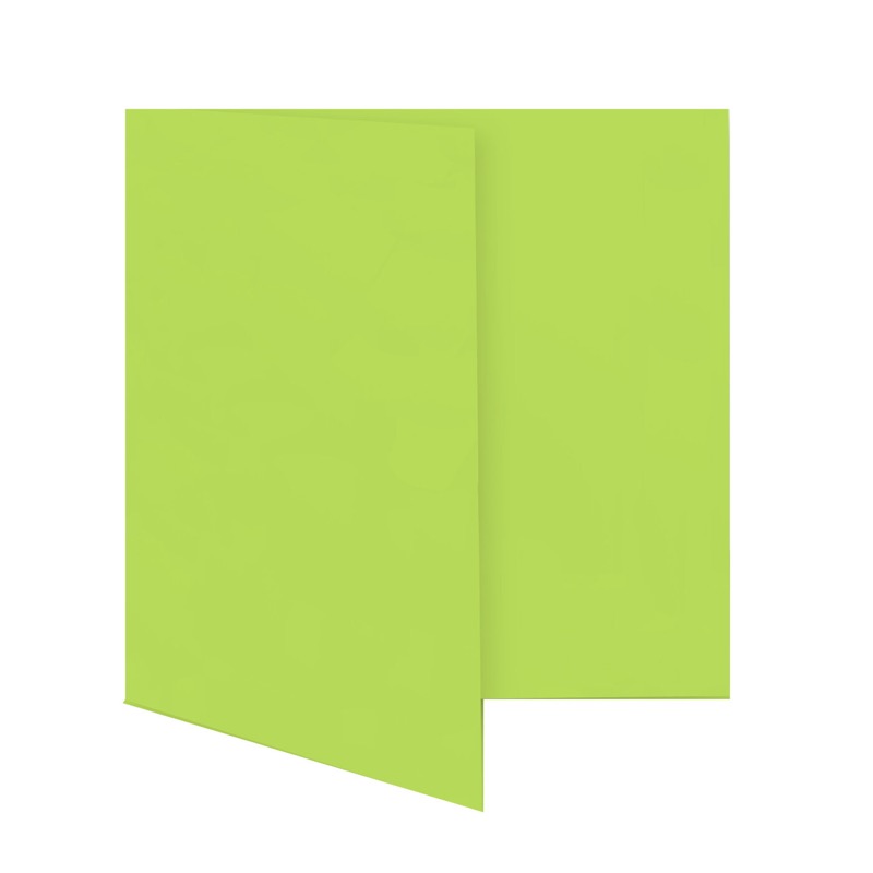 cartes pliantes colorées vert (vert tilleul) 150 x 150 mm | 230 g/qm offset | sans fenêtre | pas de fermeture | pas de rabat | 50 pièces