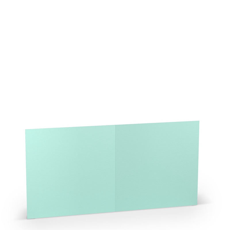 cartes pliantes (carré) colorées bleu (turquoise caraïbe) 157 x 157 mm | 220 g/qm côtelé (paperado) | sans fenêtre | pas de fermeture | pas de rabat | 50 pièces