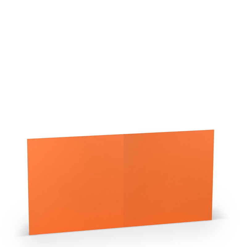 cartes pliantes (carré) colorées orange 157 x 157 mm | 220 g/qm côtelé (paperado) | sans fenêtre | pas de fermeture | pas de rabat | 50 pièces