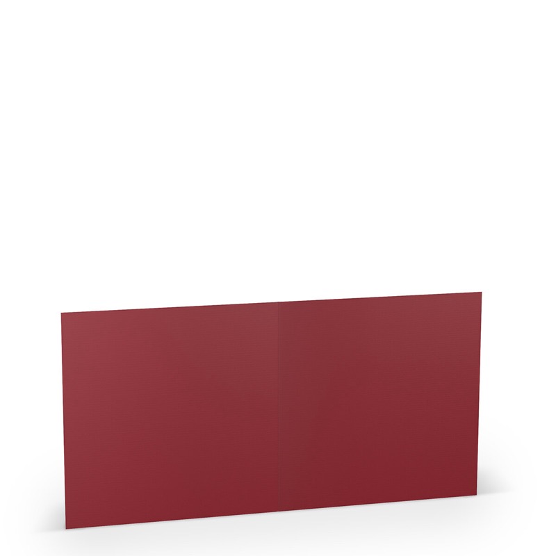 cartes pliantes (carré) colorées rouge (rosso) 157 x 157 mm | 220 g/qm côtelé (paperado) | sans fenêtre | pas de fermeture | pas de rabat | 50 pièces