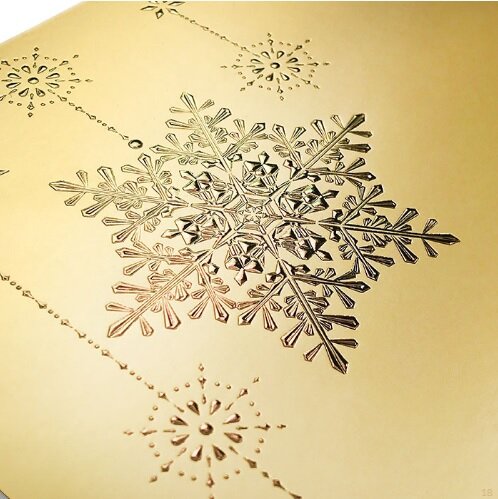 Cartes de Noël Noël colorées Doré (motif flocon de neige) 160 x 160 mm