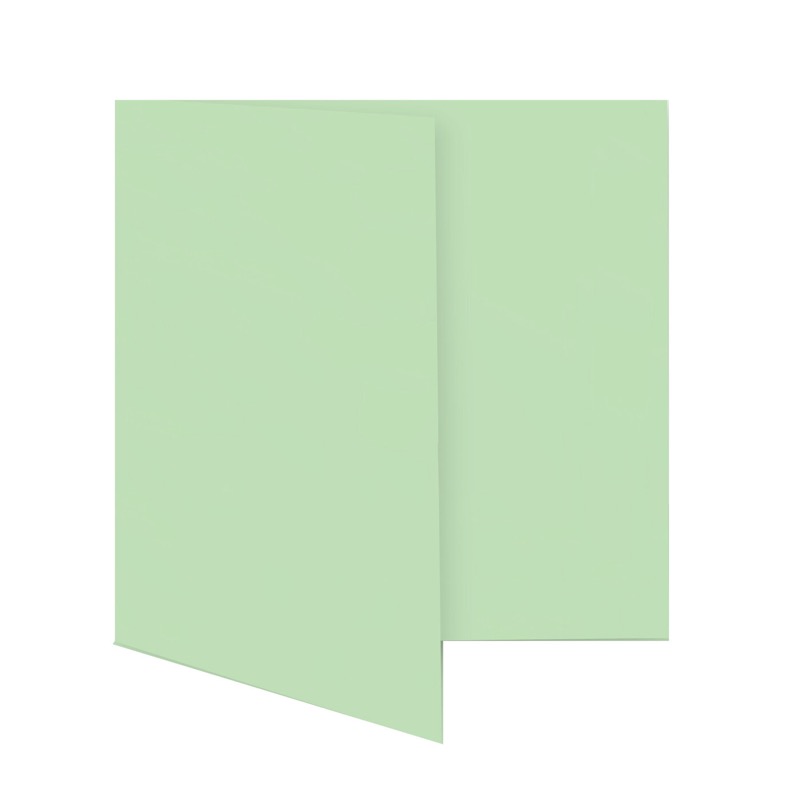 cartes pliantes colorées vert (vert pistache) 160 x 160 mm | 230 g/qm offset | sans fenêtre | pas de fermeture | pas de rabat | 50 pièces