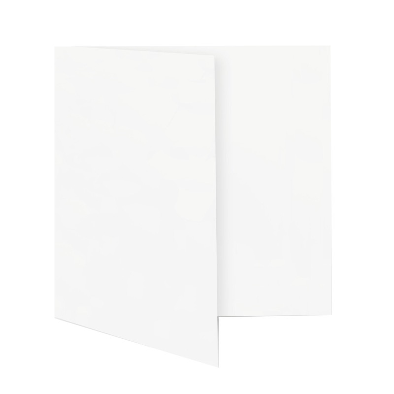 cartes pliantes blanc 180 x 180 mm | 230 g/qm offset | sans fenêtre | pas de fermeture | pas de rabat | 50 pièces
