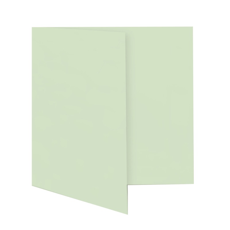 cartes pliantes colorées vert (menthe) 180 x 180 mm | 230 g/qm offset | sans fenêtre | pas de fermeture | pas de rabat | 50 pièces