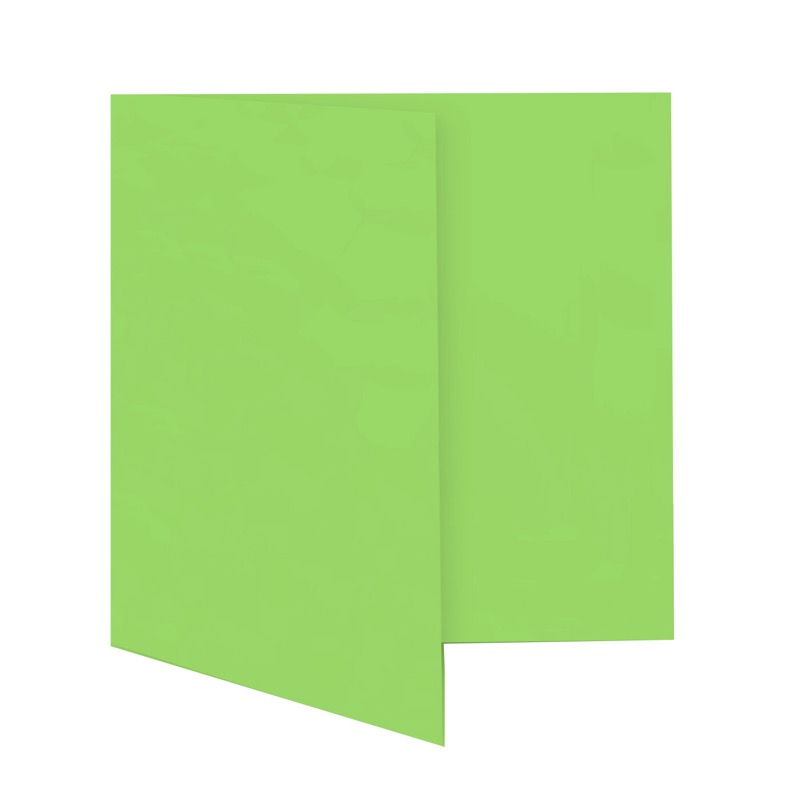 cartes pliantes colorées vert (pomme verte) 180 x 180 mm | 230 g/qm offset | sans fenêtre | pas de fermeture | pas de rabat | 50 pièces