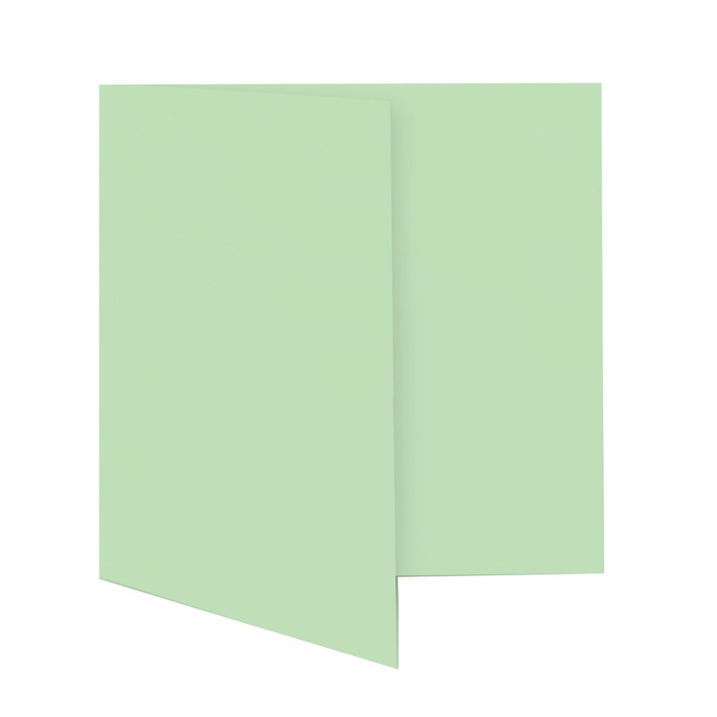 cartes pliantes colorées vert (vert pistache) 180 x 180 mm | 230 g/qm offset | sans fenêtre | pas de fermeture | pas de rabat | 50 pièces