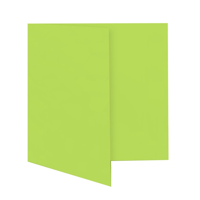 cartes pliantes colorées vert (vert tilleul) 180 x 180 mm | 230 g/qm offset | sans fenêtre | pas de fermeture | pas de rabat | 50 pièces
