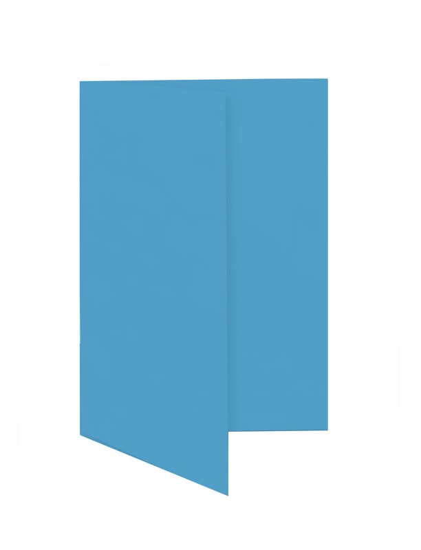 cartes pliantes colorées bleu (bleu azur) 55 x 95 mm | 230 g/qm offset | sans fenêtre | pas de fermeture | pas de rabat | 50 pièces