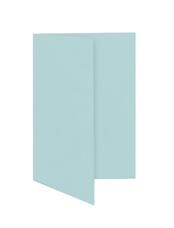 cartes pliantes colorées bleu (lagon) 55 x 95 mm | 230 g/qm offset | sans fenêtre | pas de fermeture | pas de rabat | 50 pièces