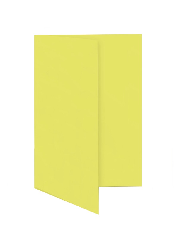 cartes pliantes colorées jaune (blé) 55 x 95 mm | 230 g/qm offset | sans fenêtre | pas de fermeture | pas de rabat | 50 pièces