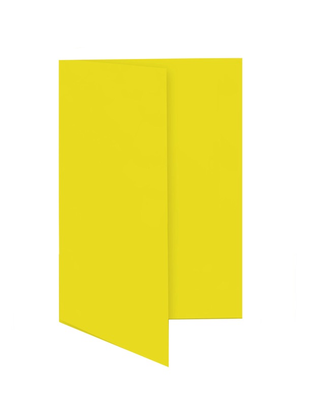 cartes pliantes colorées jaune (jaune bouton d'or) 55 x 95 mm | 230 g/qm offset | sans fenêtre | pas de fermeture | pas de rabat | 50 pièces