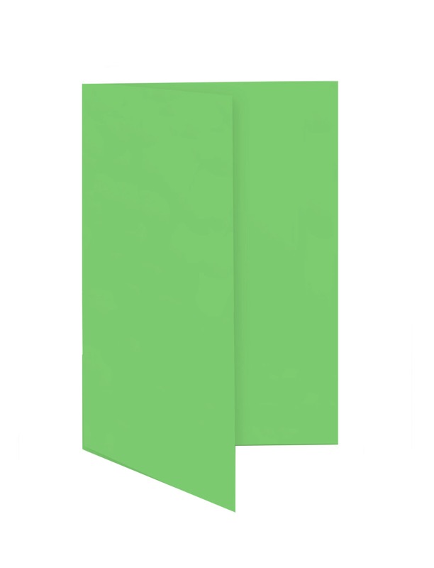 cartes pliantes colorées vert (émeraude) 55 x 95 mm | 230 g/qm offset | sans fenêtre | pas de fermeture | pas de rabat | 50 pièces