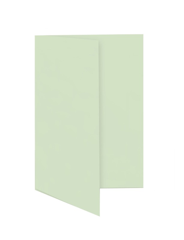 cartes pliantes colorées vert (menthe) 55 x 95 mm | 230 g/qm offset | sans fenêtre | pas de fermeture | pas de rabat | 50 pièces