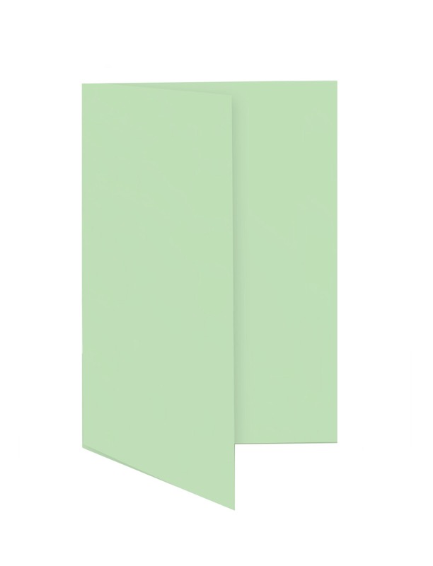 cartes pliantes colorées vert (vert pistache) 55 x 95 mm | 230 g/qm offset | sans fenêtre | pas de fermeture | pas de rabat | 50 pièces