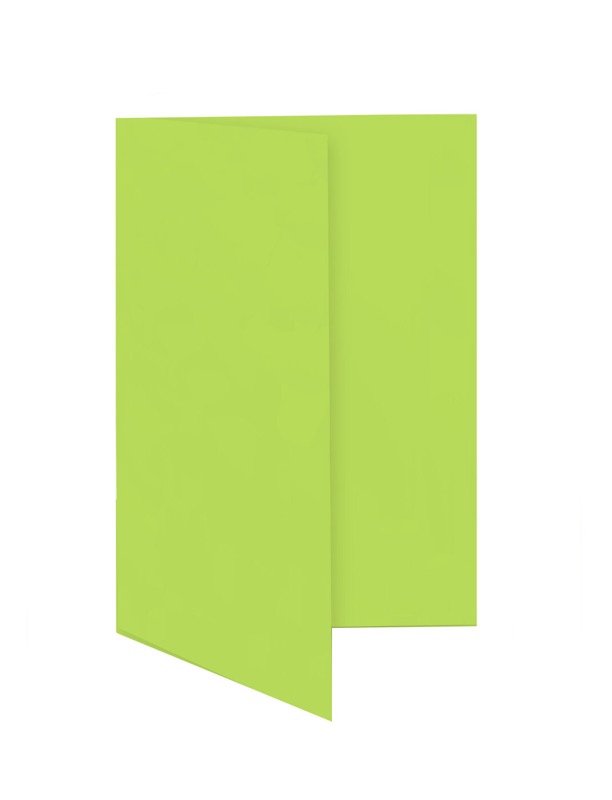 cartes pliantes colorées vert (vert tilleul) 55 x 95 mm | 230 g/qm offset | sans fenêtre | pas de fermeture | pas de rabat | 50 pièces