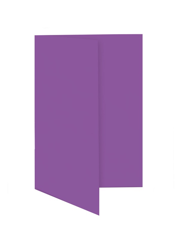 cartes pliantes colorées violet (violet foncé) 55 x 95 mm | 230 g/qm offset | sans fenêtre | pas de fermeture | pas de rabat | 50 pièces
