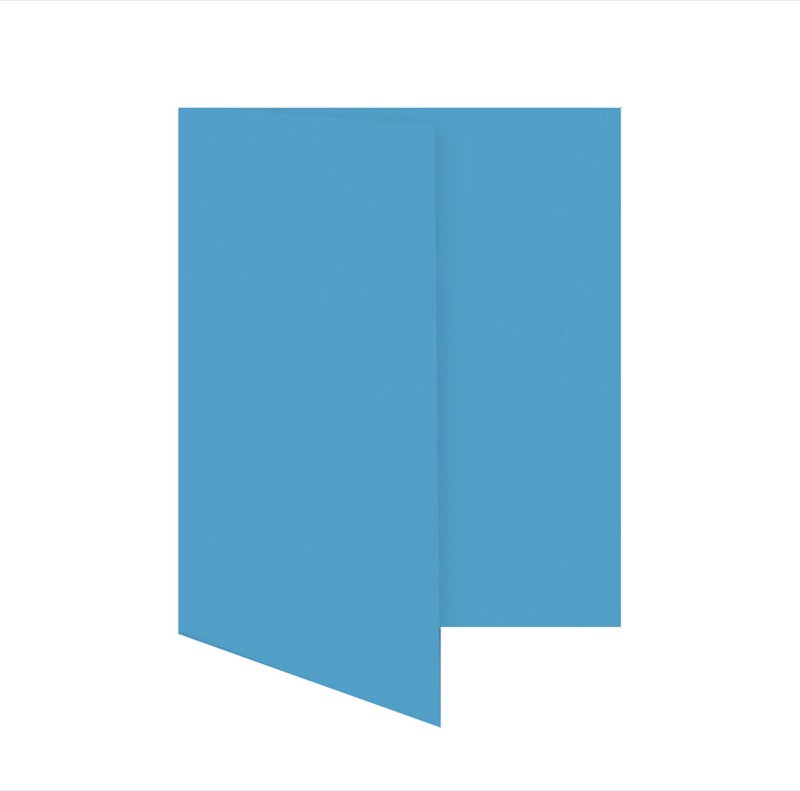 cartes pliantes colorées bleu (bleu azur) 70 x 105 mm (din a7) | 230 g/qm offset | sans fenêtre | pas de fermeture | pas de rabat | 50 pièces